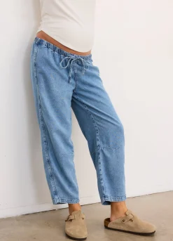 The Drapey Denim Barrel Pant