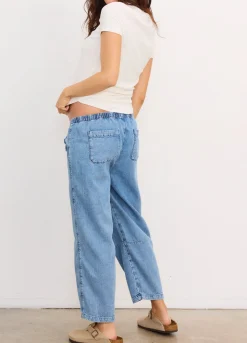 The Drapey Denim Barrel Pant