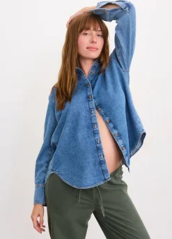 The Drapey Denim Boyfriend Shirt