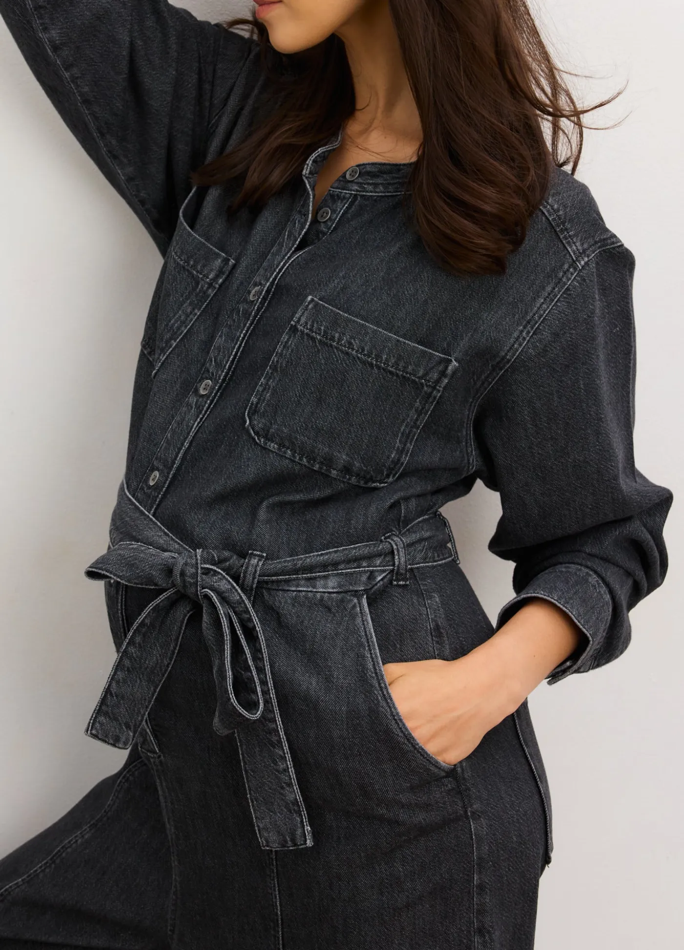 The Drapey Denim Jumpsuit