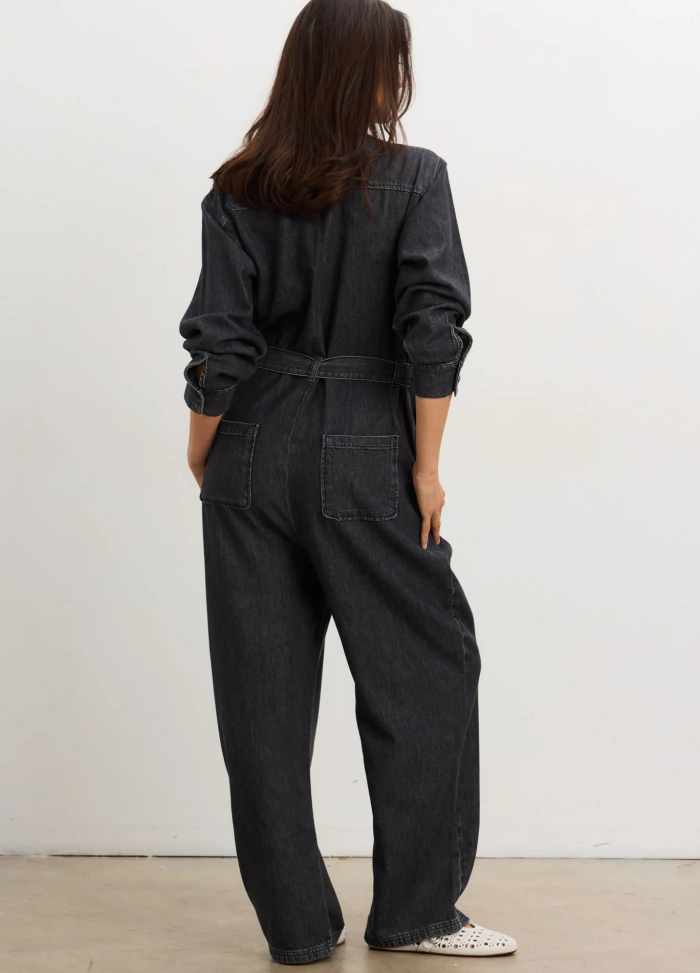 The Drapey Denim Jumpsuit