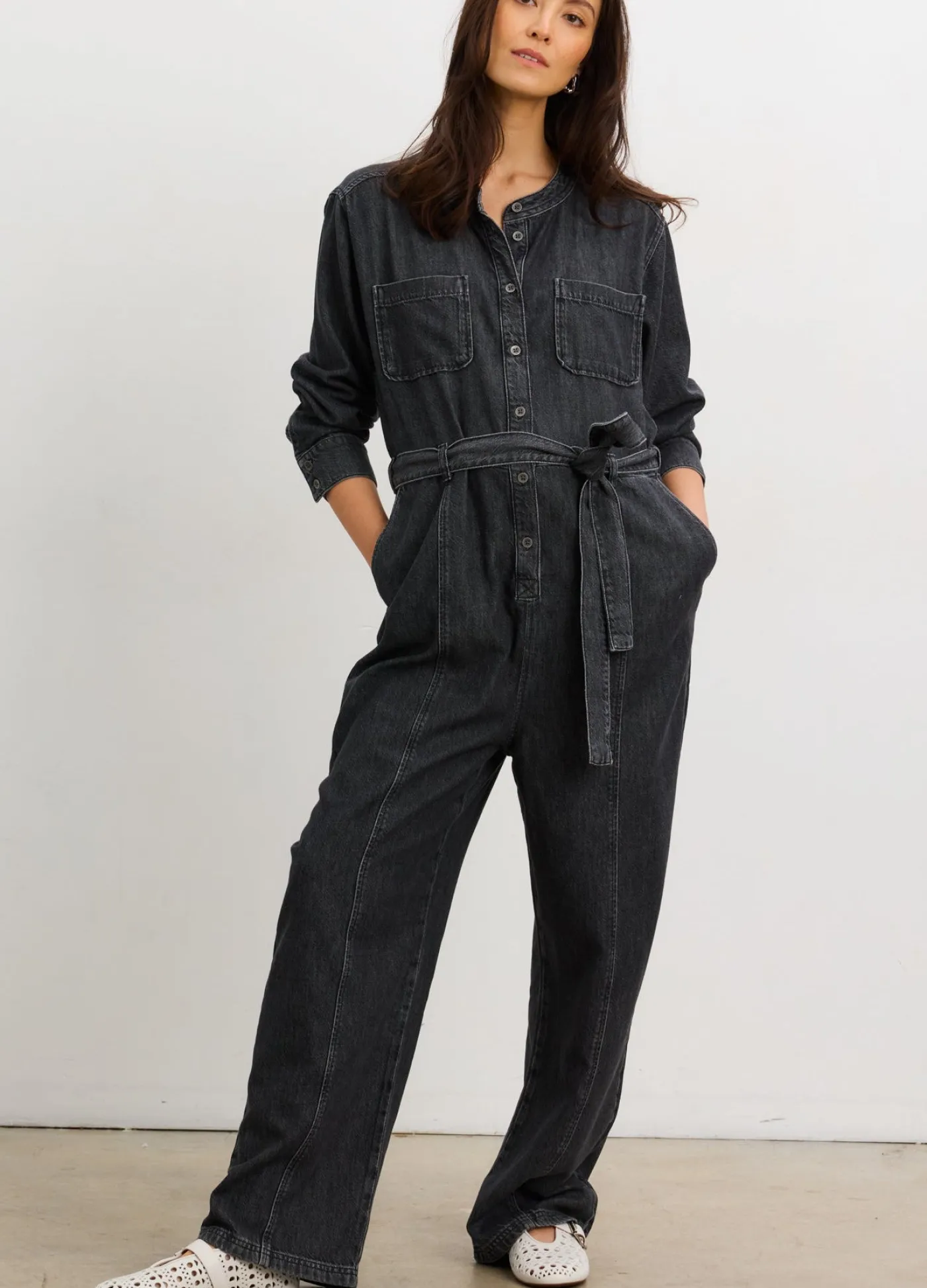 The Drapey Denim Jumpsuit