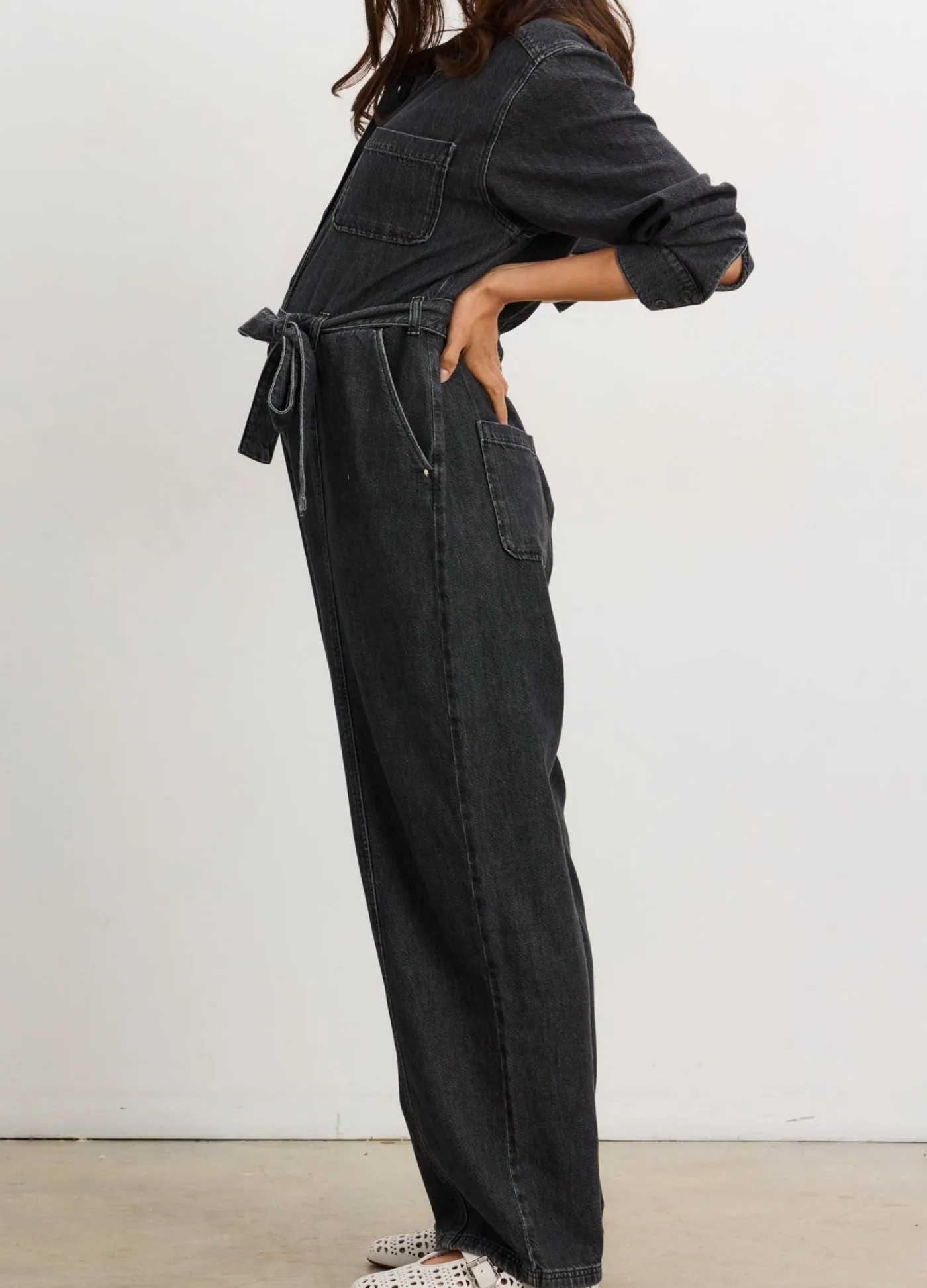 The Drapey Denim Jumpsuit
