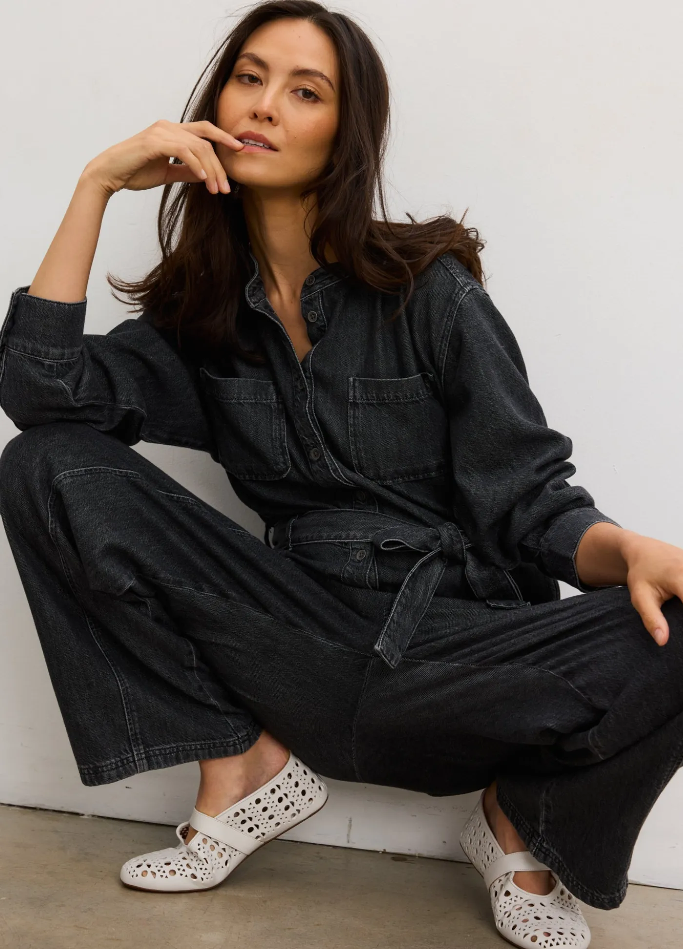 The Drapey Denim Jumpsuit