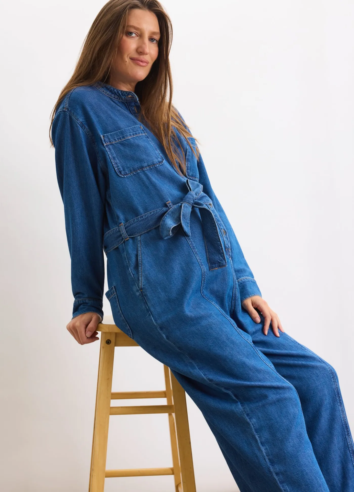 The Drapey Denim Jumpsuit