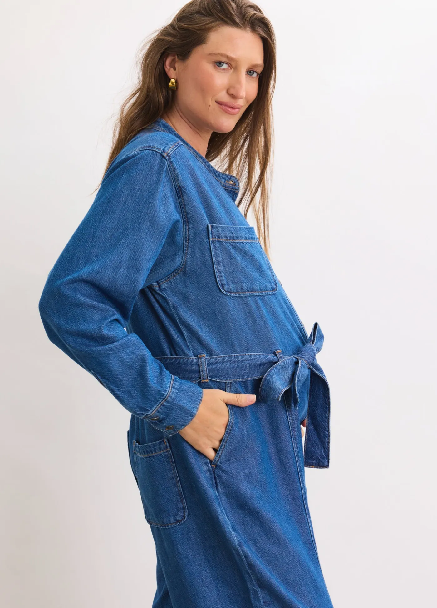 The Drapey Denim Jumpsuit