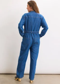 The Drapey Denim Jumpsuit
