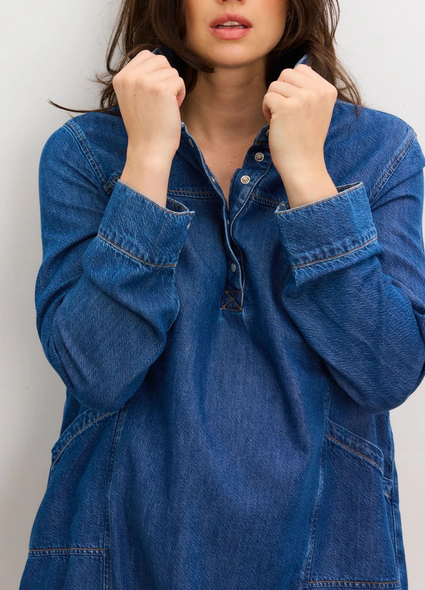 The Drapey Denim Mini Dress