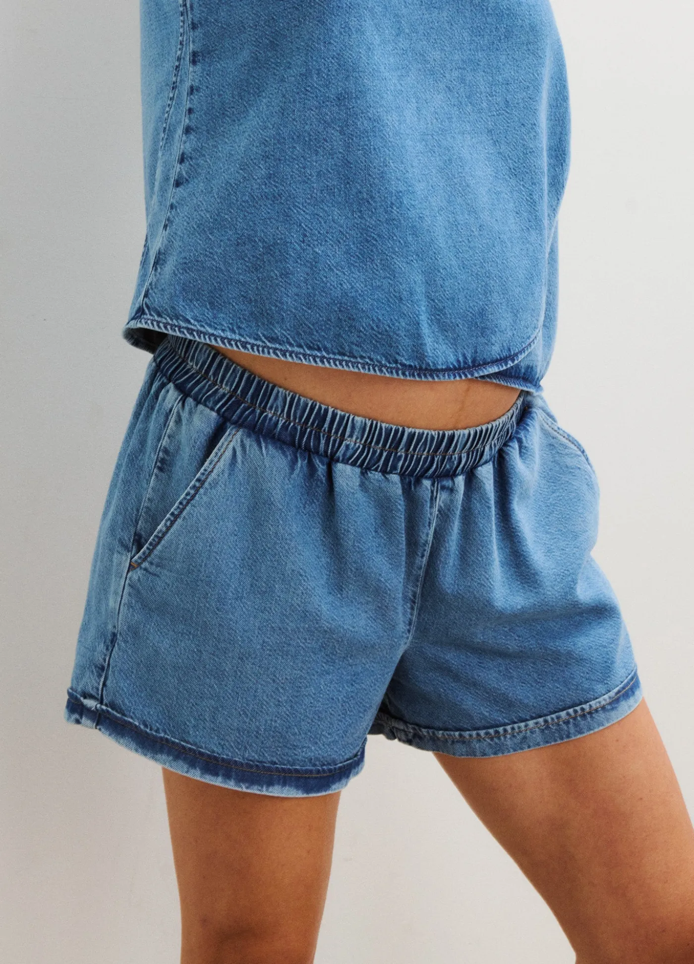 The Drapey Denim Short