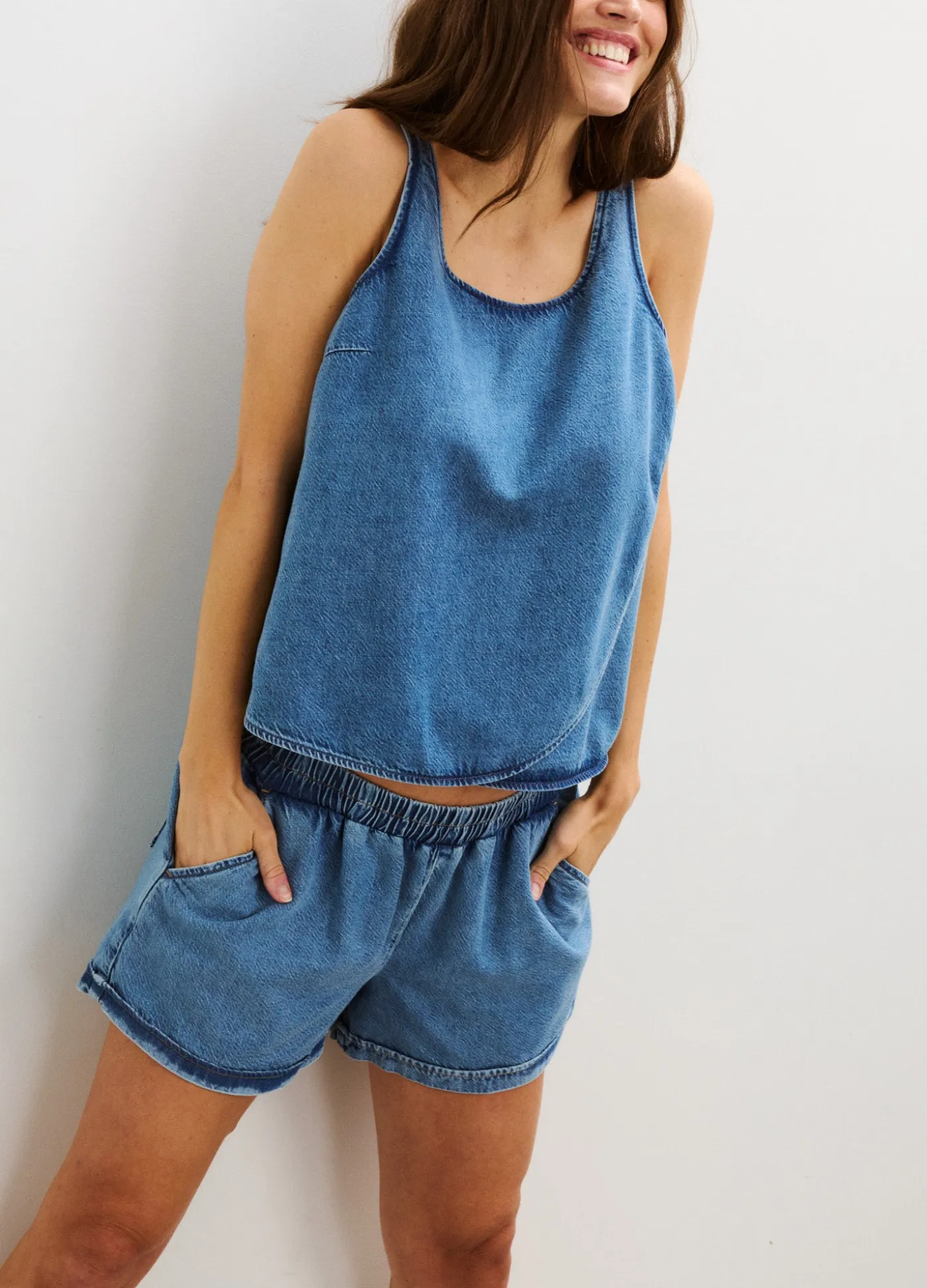 The Drapey Denim Short