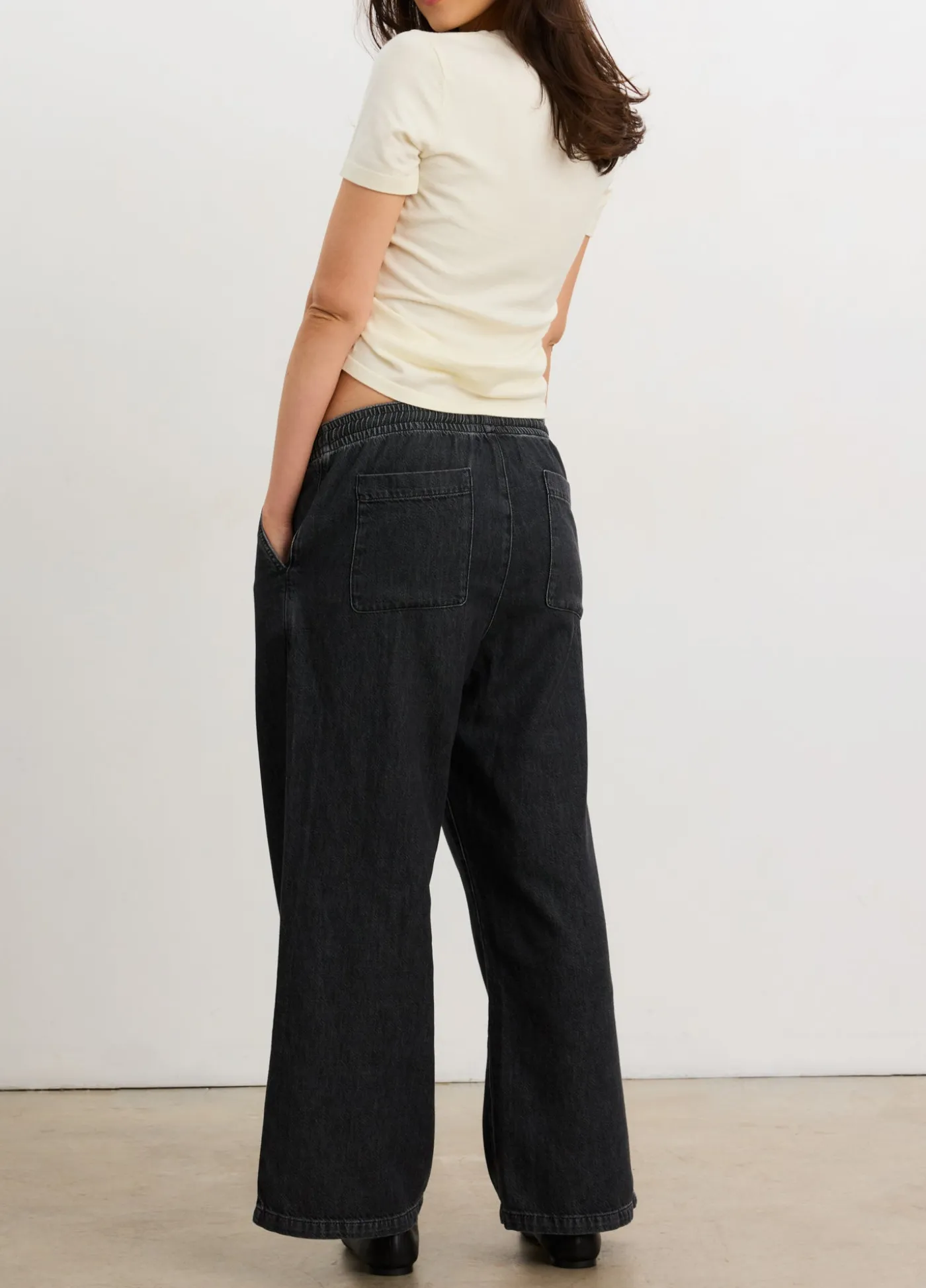 The Drapey Denim Wide Leg Pant