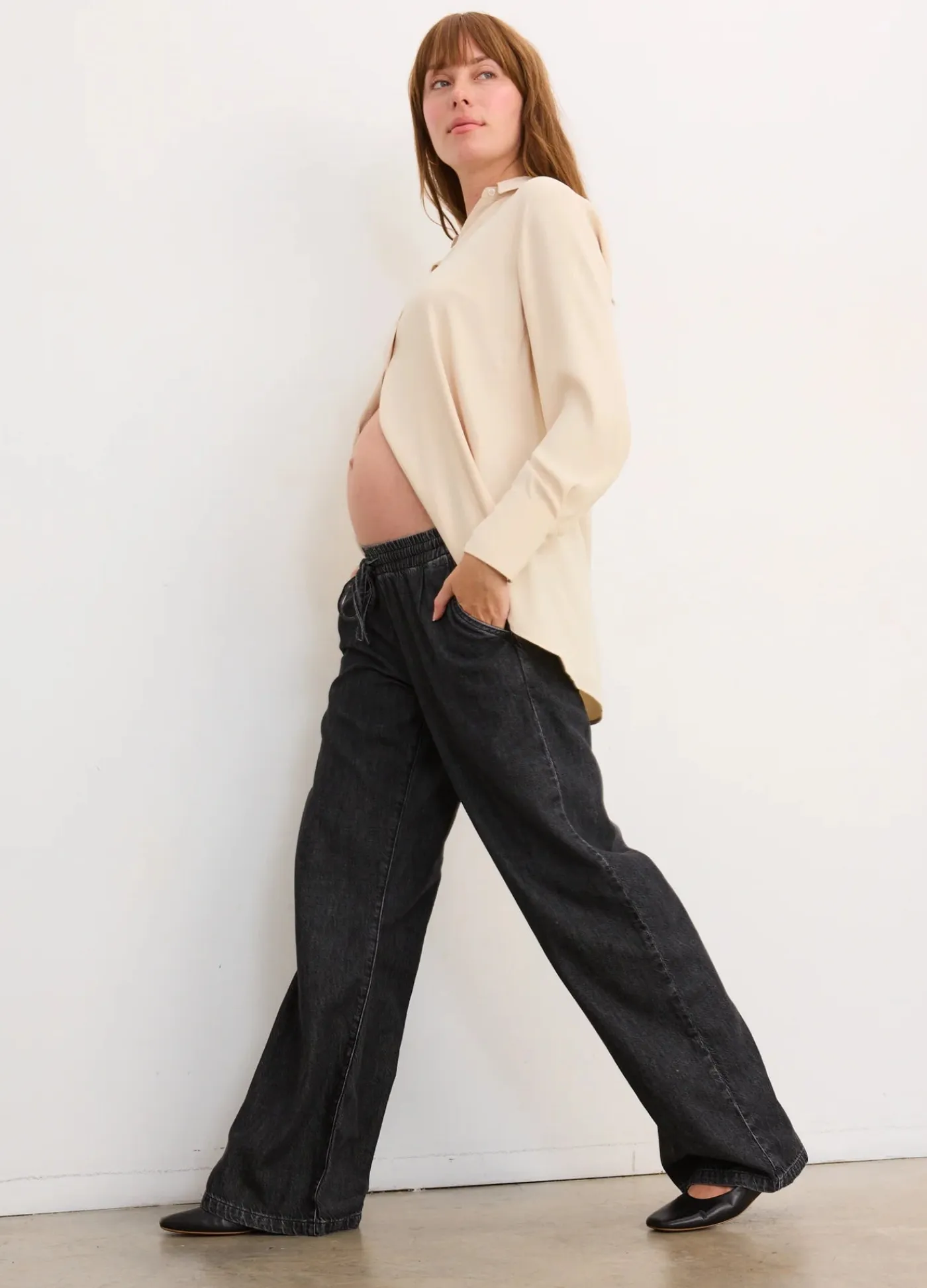 The Drapey Denim Wide Leg Pant