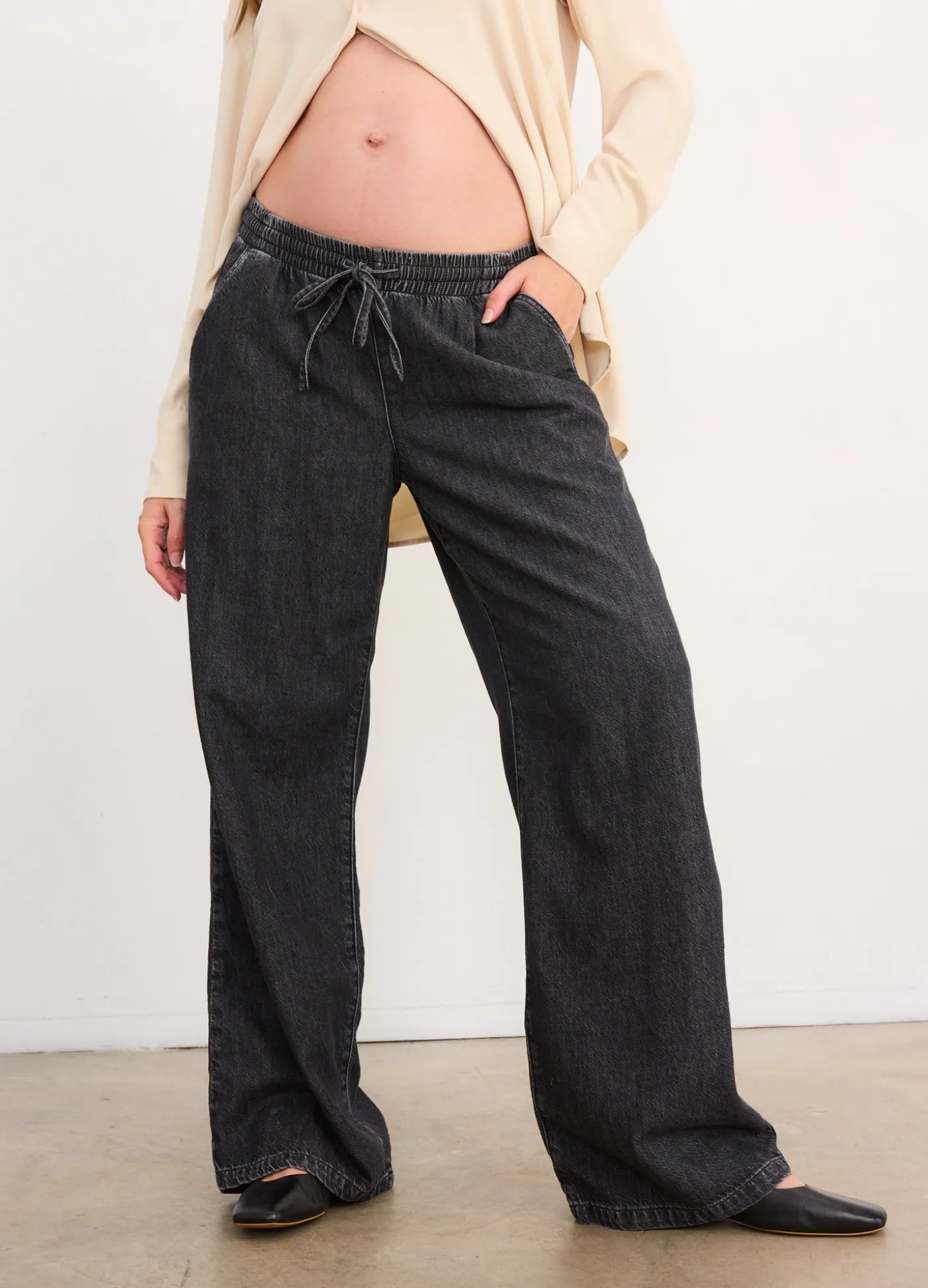 The Drapey Denim Wide Leg Pant