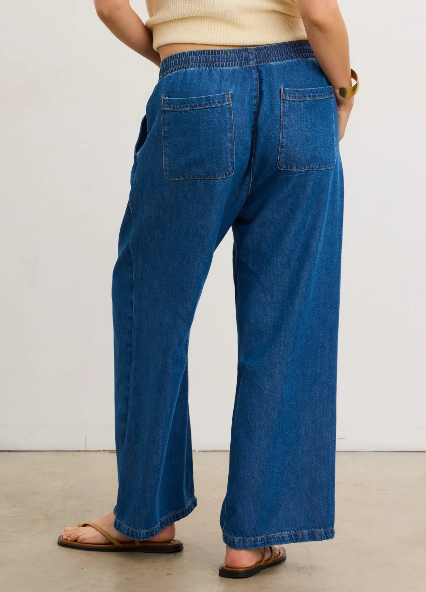 The Drapey Denim Wide Leg Pant