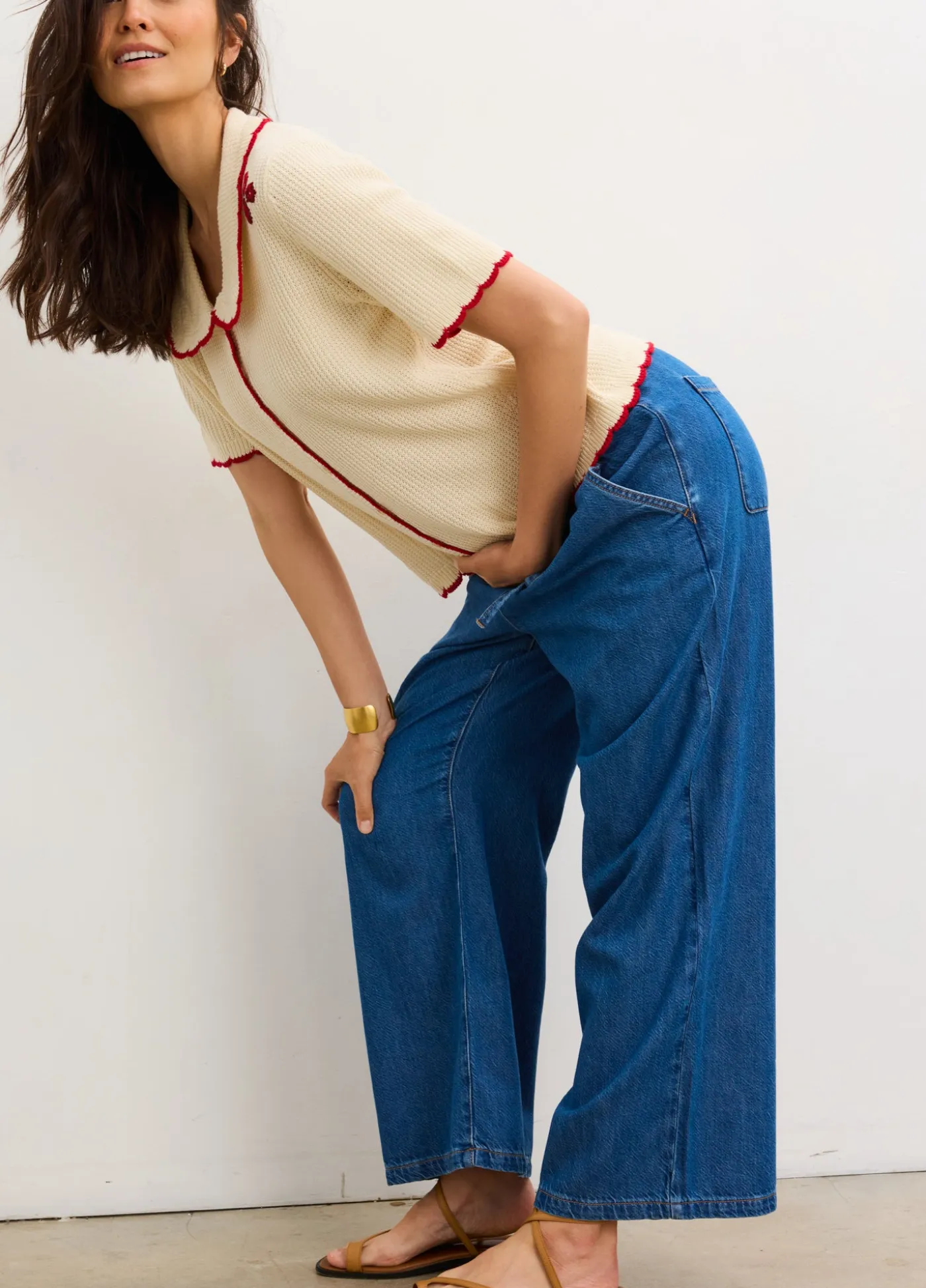 The Drapey Denim Wide Leg Pant
