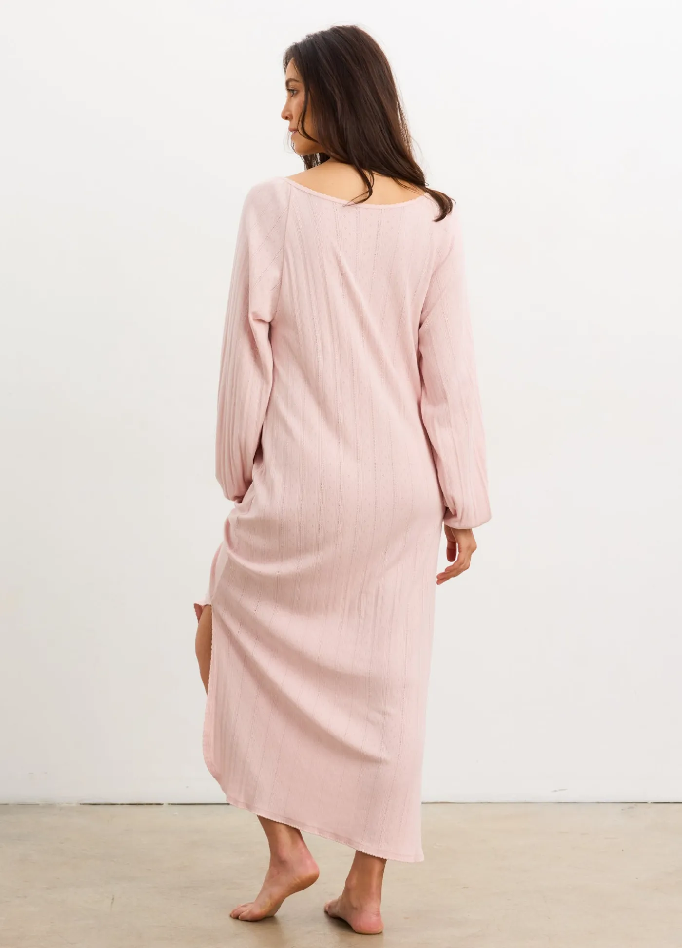 The Long Sleeve Pointelle Nightgown