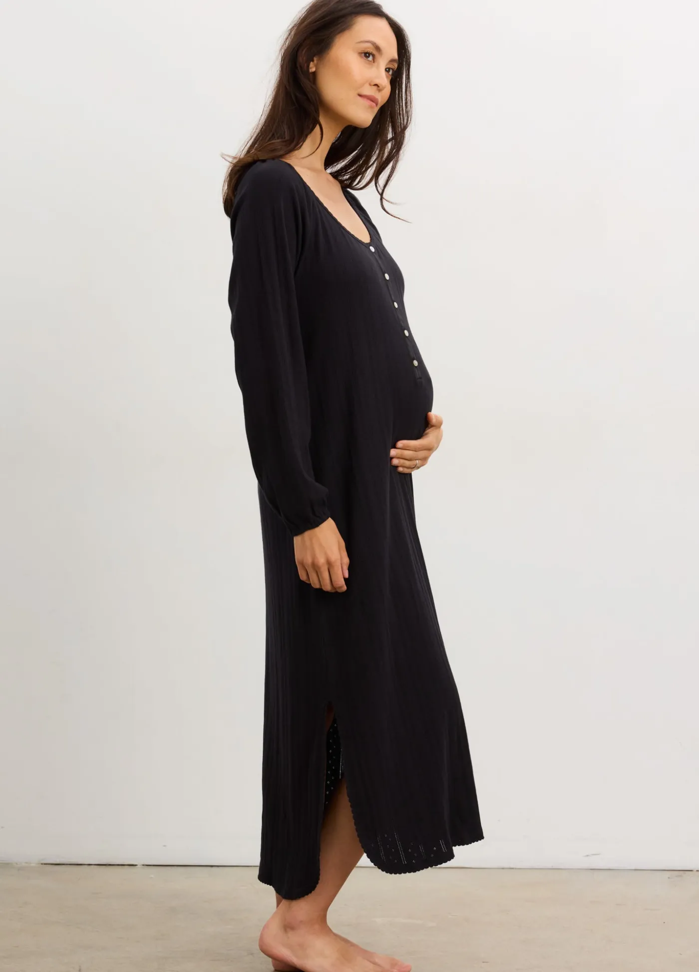 The Long Sleeve Pointelle Nightgown