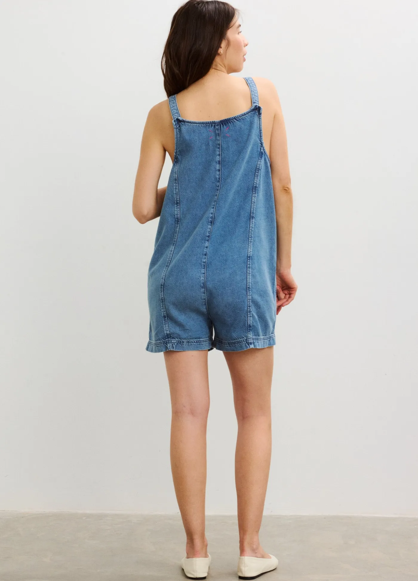 The Nora Denim Romper
