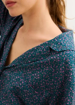 The Ruffle PJ Buttondown Top