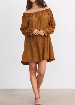 The Samantha Off-The-Shoulder Jacquard Mini Dress