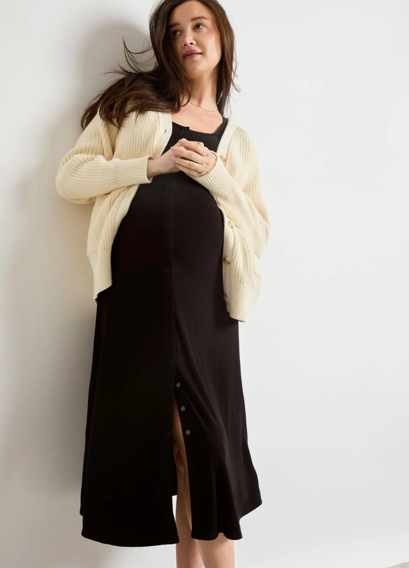 The Softest Rib Nursing Midi Dress