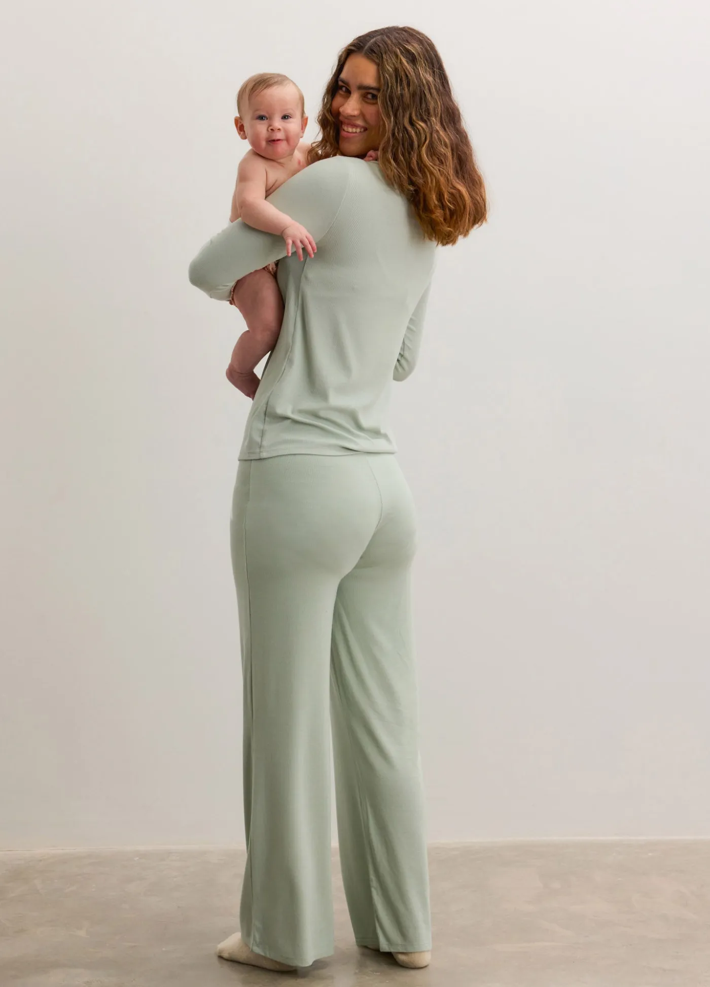 The Softest Rib Over Under Relaxed Pant