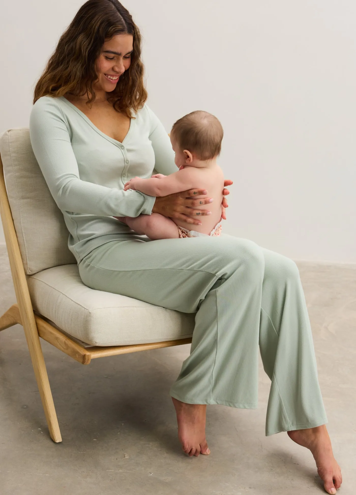 The Softest Rib Over Under Relaxed Pant