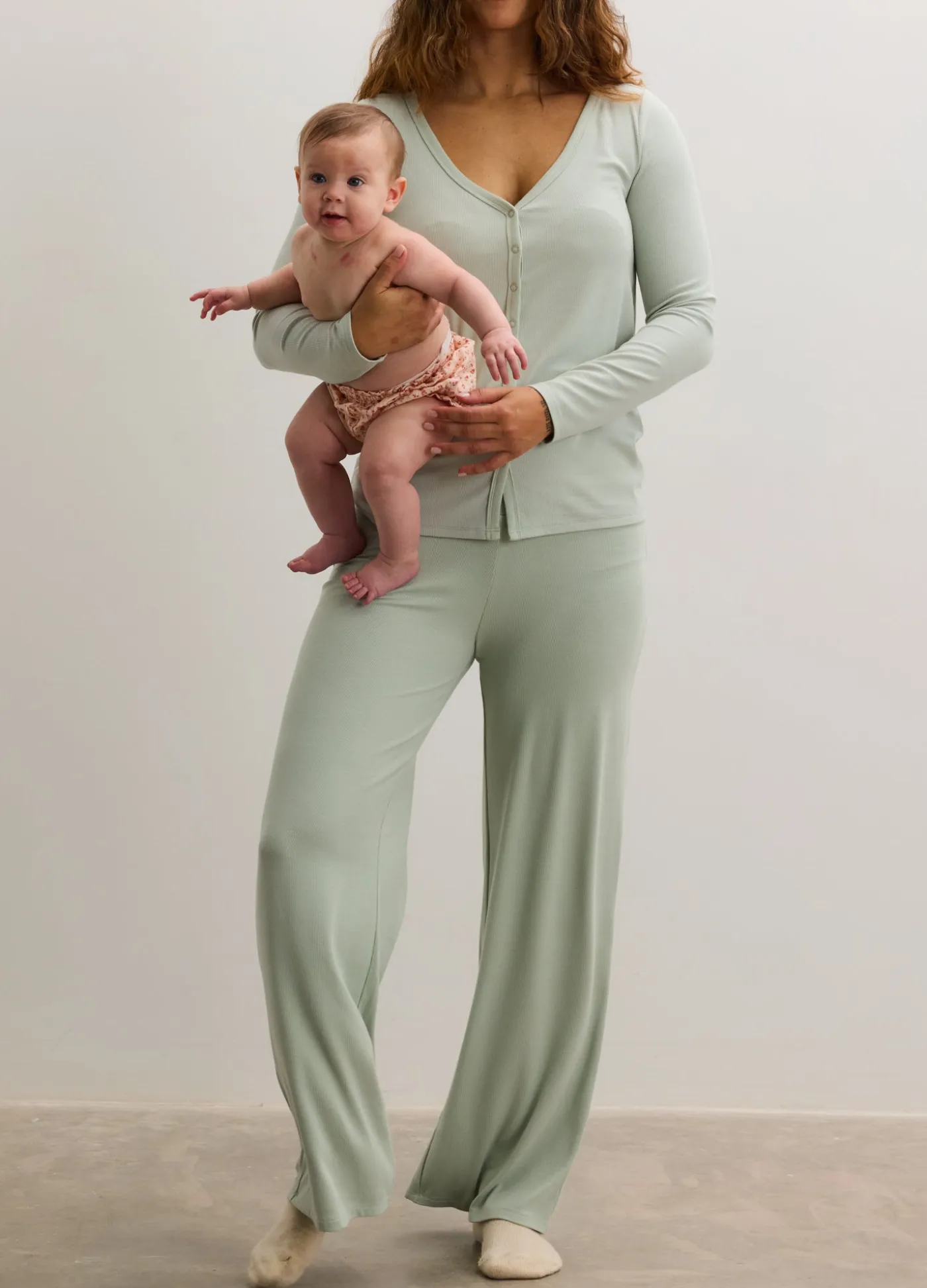 The Softest Rib Over Under Relaxed Pant