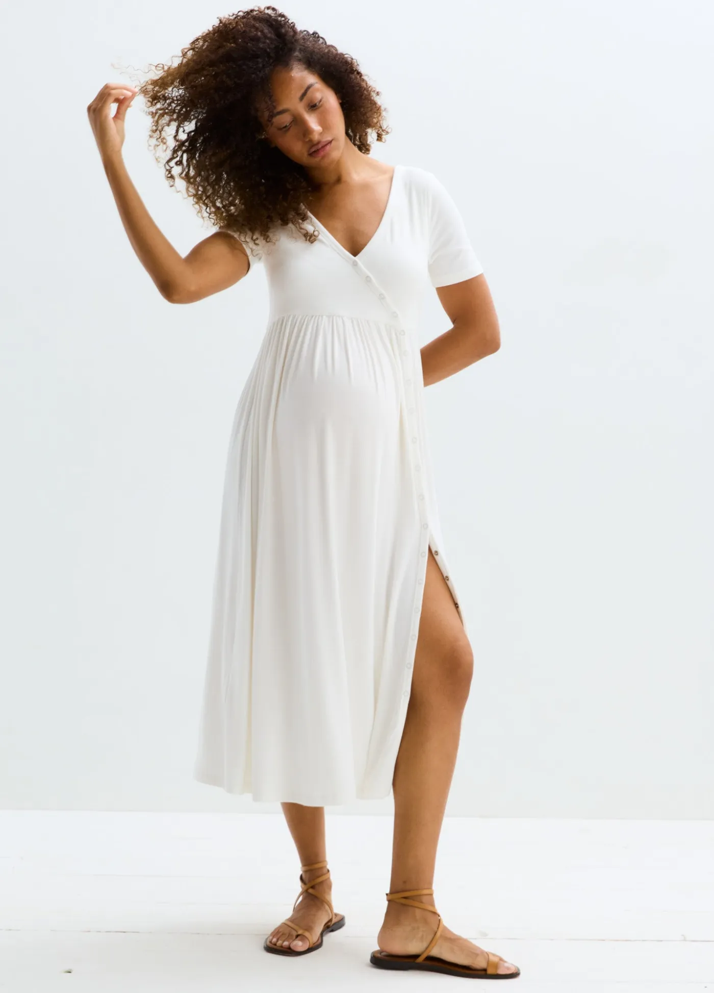 The Softest Rib Side Seam Nursing Maxi Dress