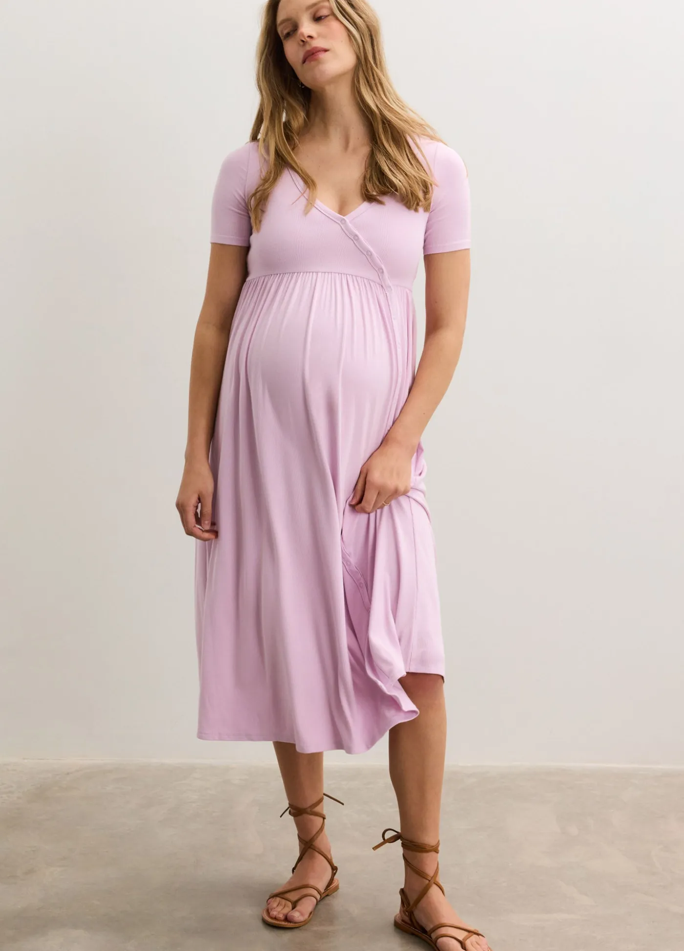 The Softest Rib Side Seam Nursing Maxi Dress
