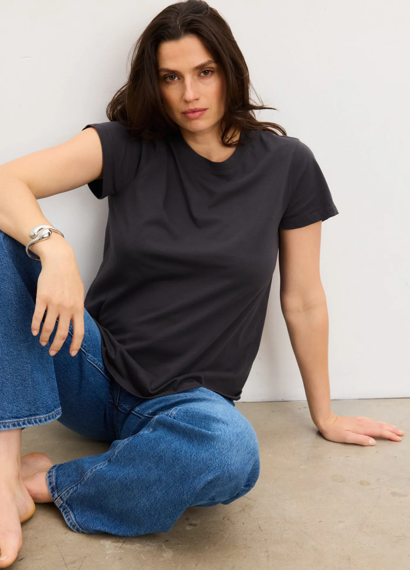 The Washed Cotton Short Sleeve Crew Tshirt