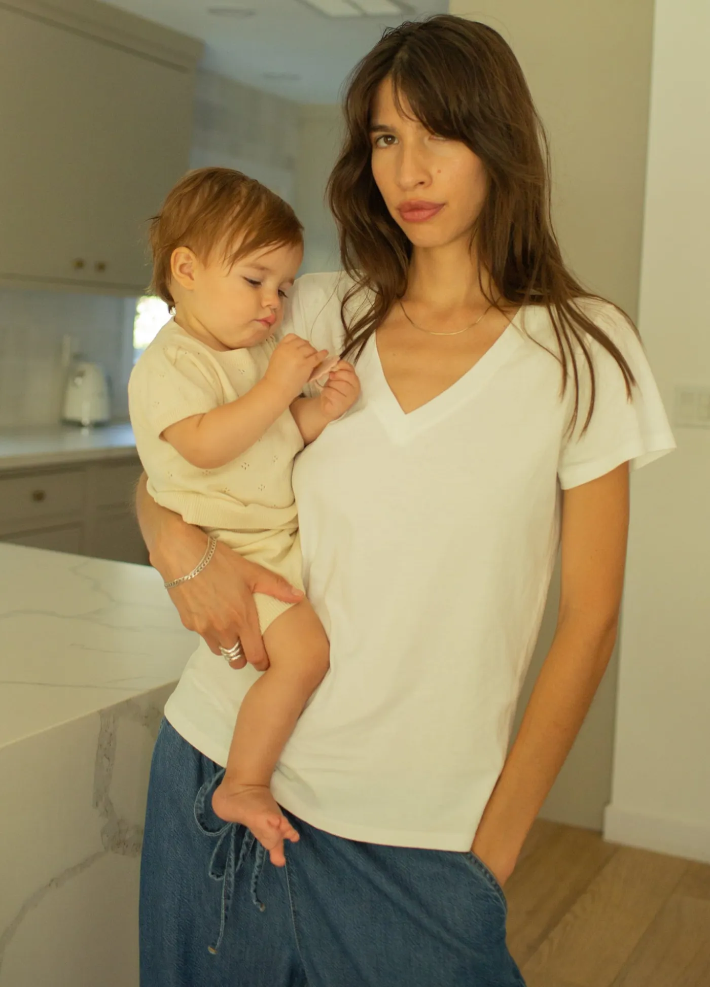 The Washed Cotton Vneck Tshirt