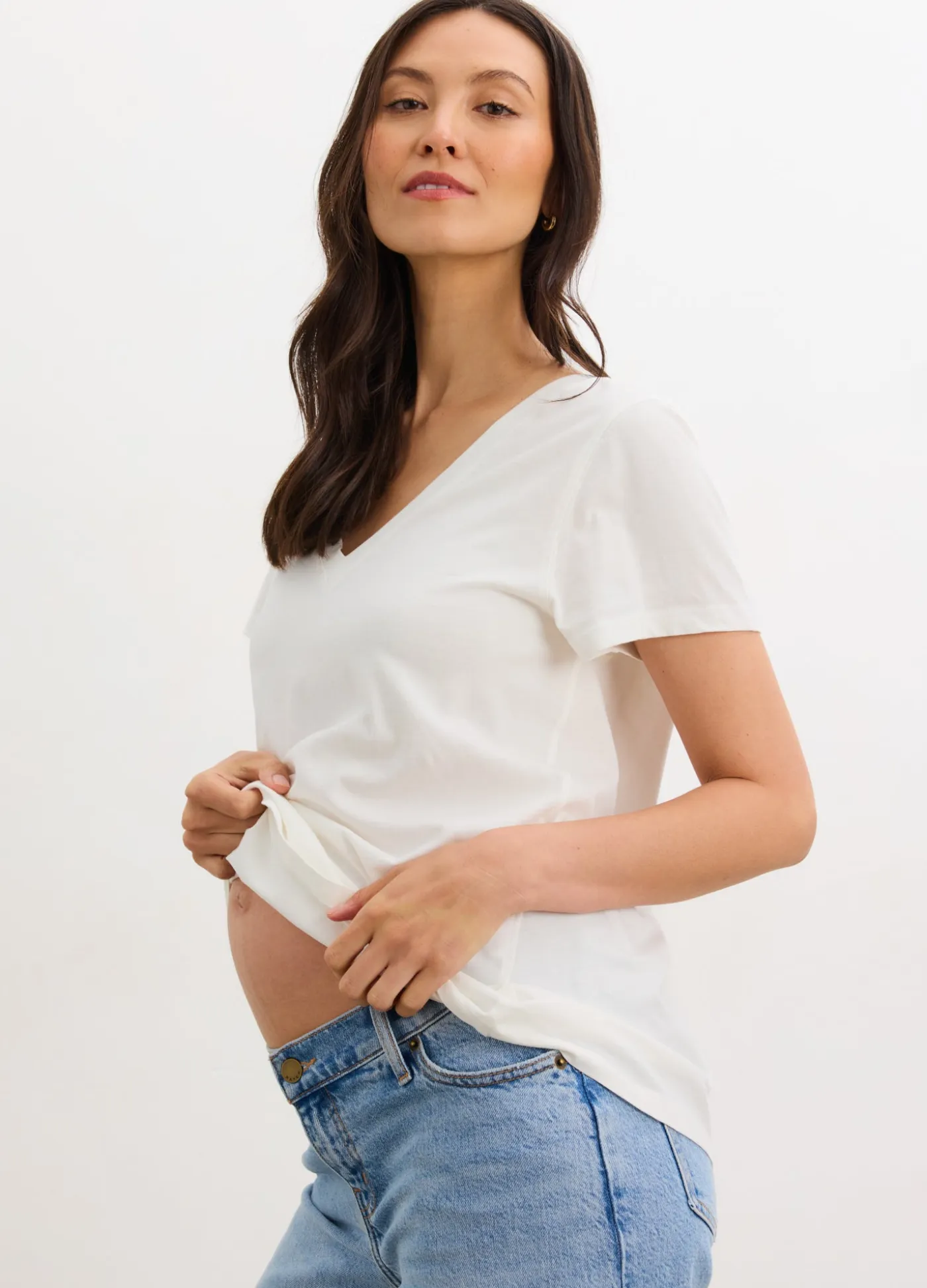 The Washed Cotton Vneck Tshirt